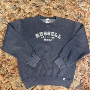 Vintage 90s Russell Athletic Spell out Crewneck Sweatshirt Men's Size Medium